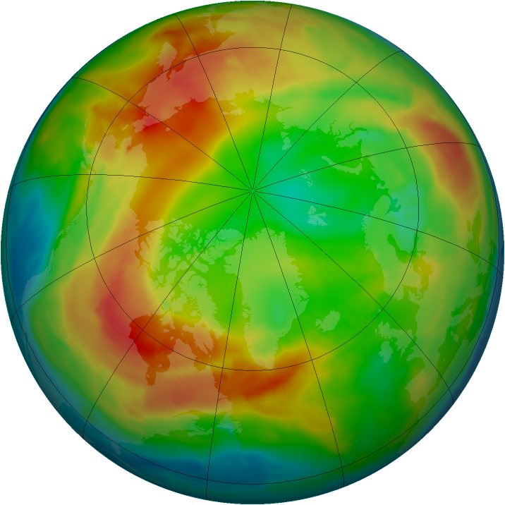 Arctic ozone map for 08 February 2011